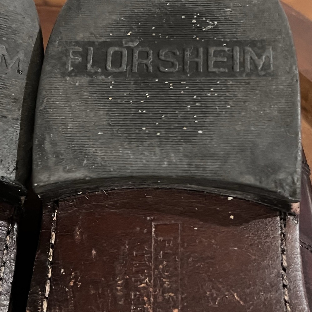 Florsheim Imperial Mens Burgundy Leather Cap Toe Oxford Dress Shoes 630968 10 D - Picture 11 of 12